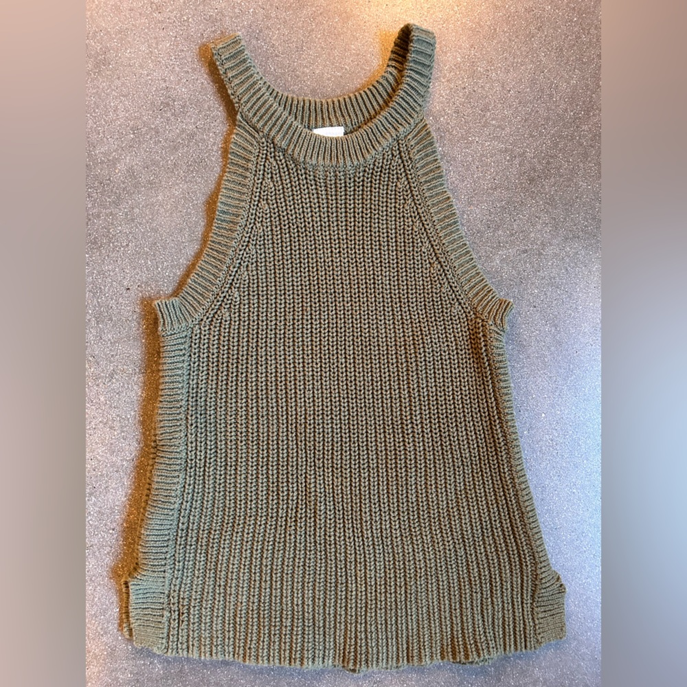 Green girls knit tank